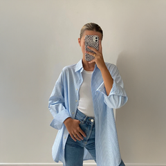 Gestreiftes Oversized-Hemd aus Baumwolle