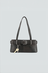 Schultertasche mit Schnallen-Detail