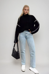 Strickpullover mit Kontrastdetails