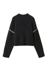 Strickpullover mit Kontrastdetails