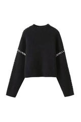 Strickpullover mit Kontrastdetails