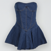 Strapless Denim Kleid