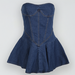 Strapless Denim Kleid
