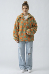 Flower Fleece Half-Zip