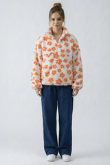Flower Fleece Half-Zip
