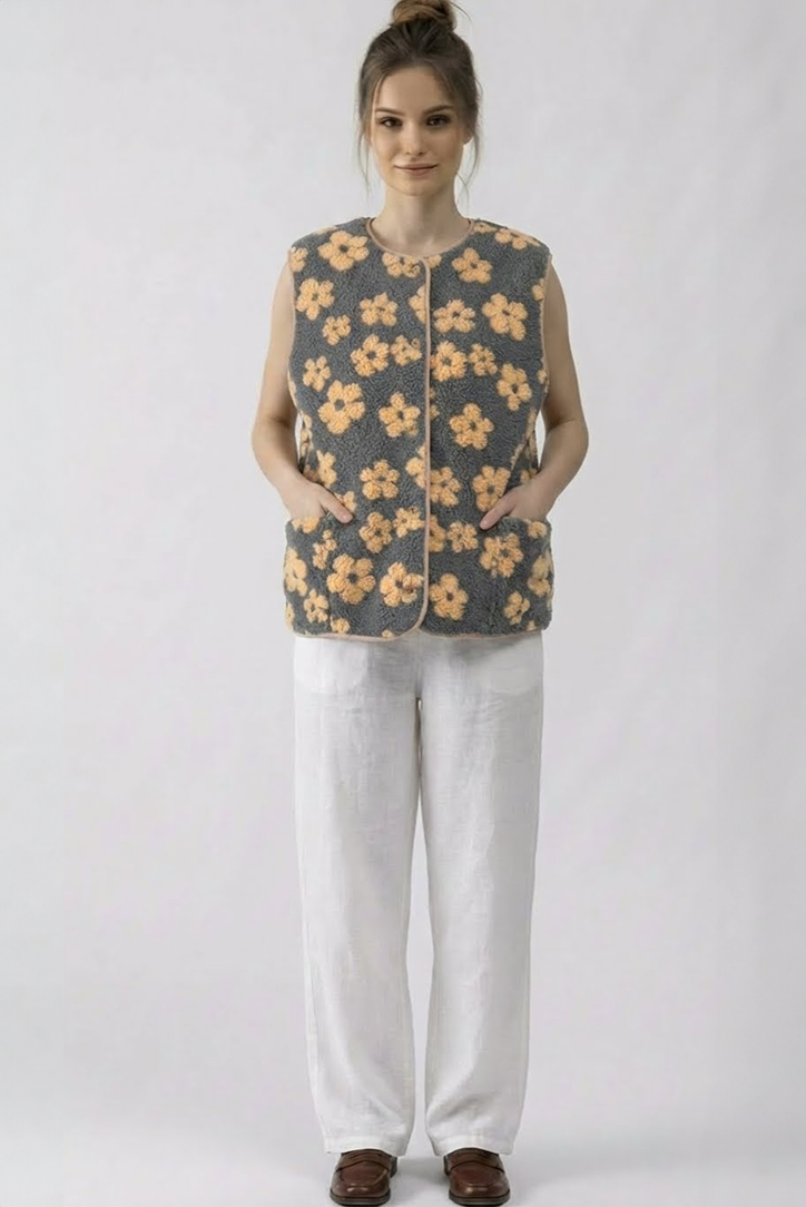 Flower Fleece Vest