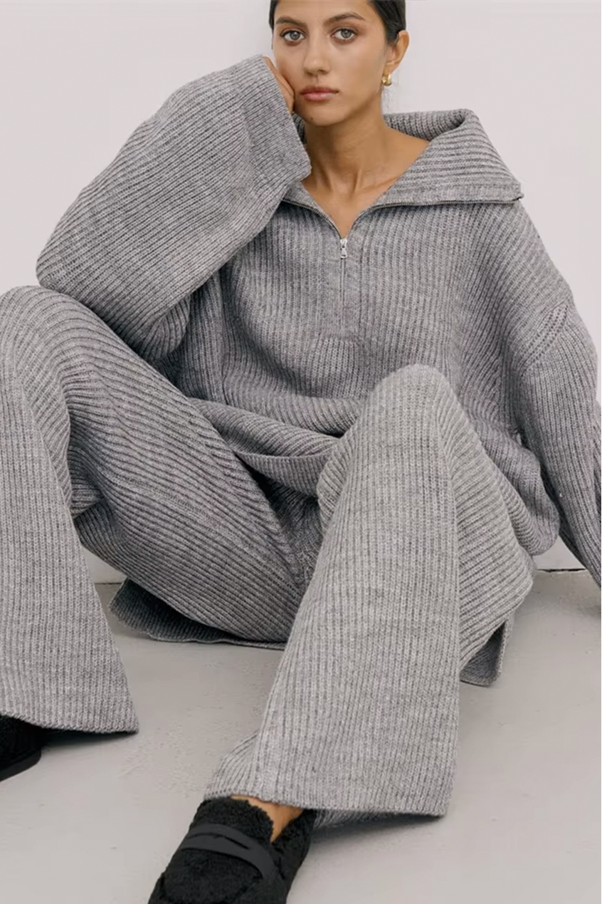 Oversized Ripp-Pullover mit Hose | Naia