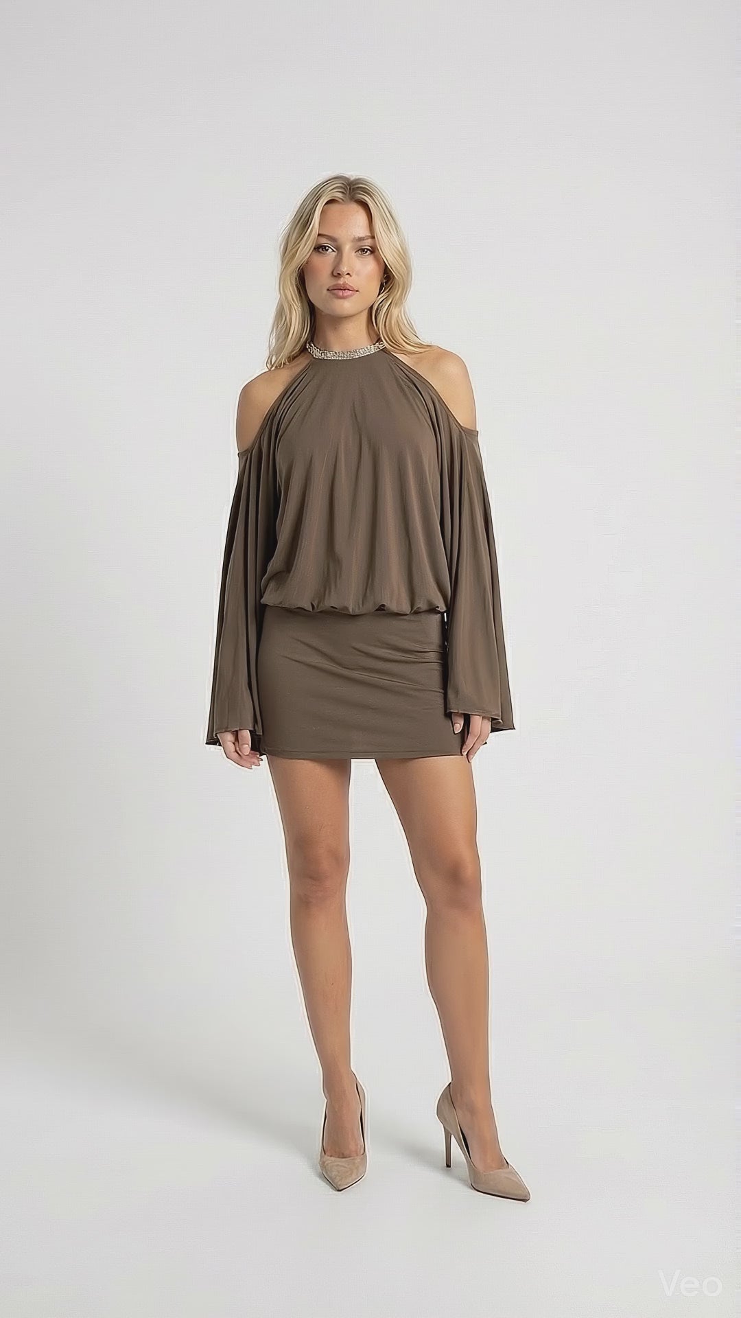 Off-Shoulder Backless Mini Dress