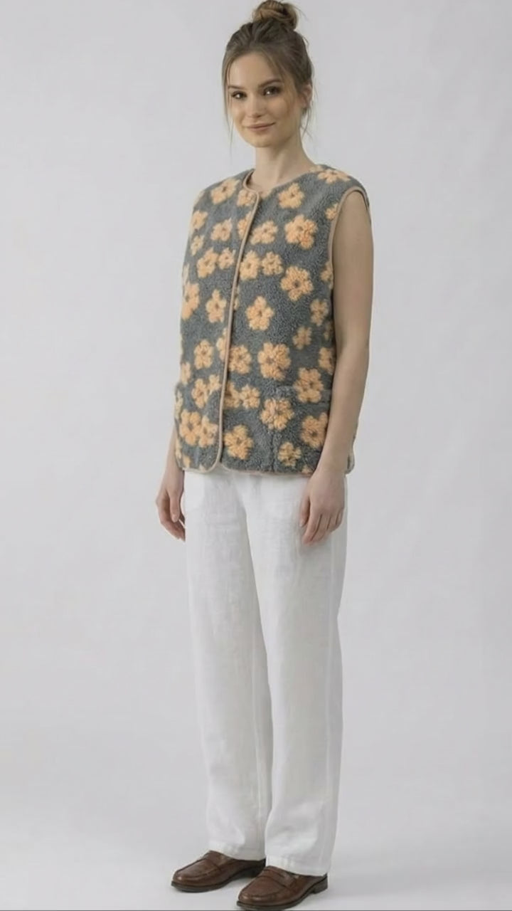 Flower Fleece Vest